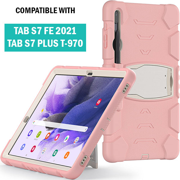 Rugged Defender Case for Samsung Tab S7 FE (T730 T735) / S7+ Plus (T970 T975) / S8+ Plus 12.4 Rugged Defender Case for Samsung Tab S7 FE (T730 T735) / S7+ Plus (T970 T975) / S8+ Plus 12.4